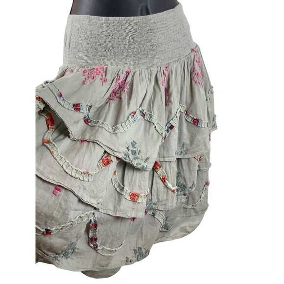 Ewa Walla skirt ruffle Ra Ra peasant 4 tiered skirt small